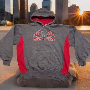 ✅VTG Stylo Las Vegas Red/Gray Heavyweight Hoodie Mens XL Grunge Y2K Dice Graphic